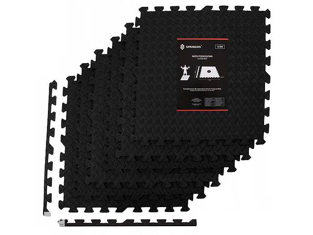 Мат-пазл (ласточкин хвост) Springos Mat Puzzle EVA 180 x 120 x 1.2 cм FM0004 Black