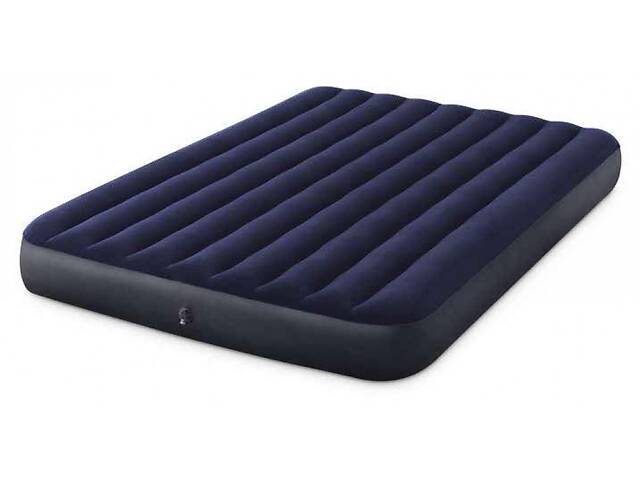Матрас надувной Intex Classic Downy Bed 64765 с подушками и насосом 152х203х25 см Синий