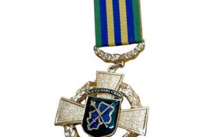 Медаль Mine Козацкий Крест Объединенных сил 2-й степени с бланком 50х53х1,5 мм Золотистый (hub_bckqub)