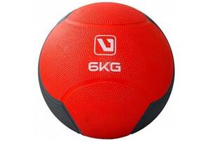 Медбол MEDICINE BALL красный черный 6кг-241мм LS3006F-6