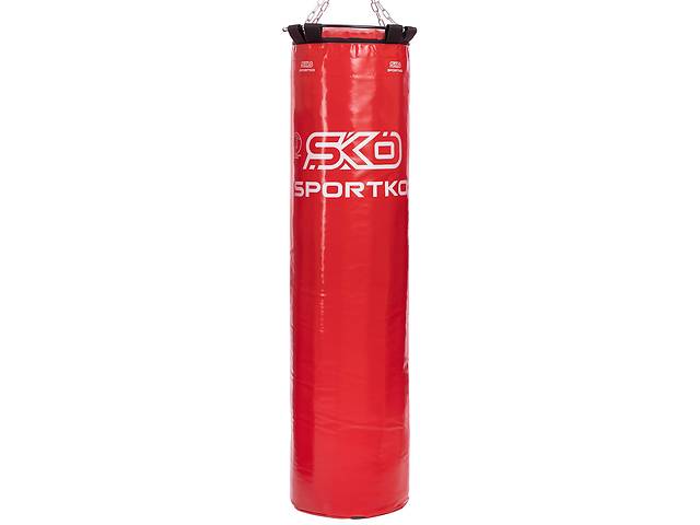 Мешок боксерский Цилиндр с кольцом и цепью h-140см ЭЛИТ SPORTKO MP-00 d-35см 50кг Красный