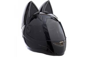 Мото Кото шлем с ушками женский MS-1650 Черный М (MR02494)