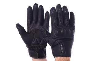 Мотоперчатки кожаные с закрытыми пальцами и протектором NERVE KQ0011 XL Черный