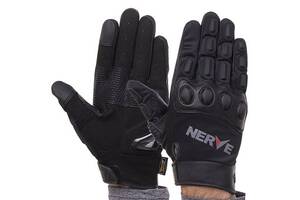 Мотоперчатки с закрытыми пальцами и протектором KQ1056 Nerve M Черный (07459002)