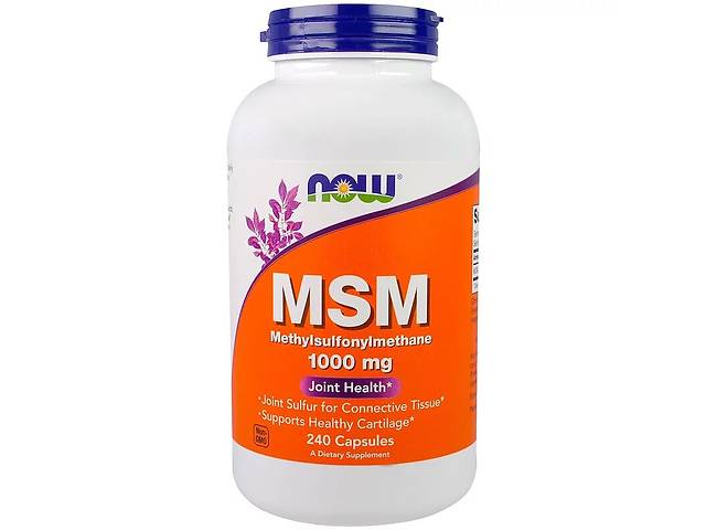 МСМ (Метилсульфонинметан), Now Foods, MSM, 1000 mg, 240 Capsules