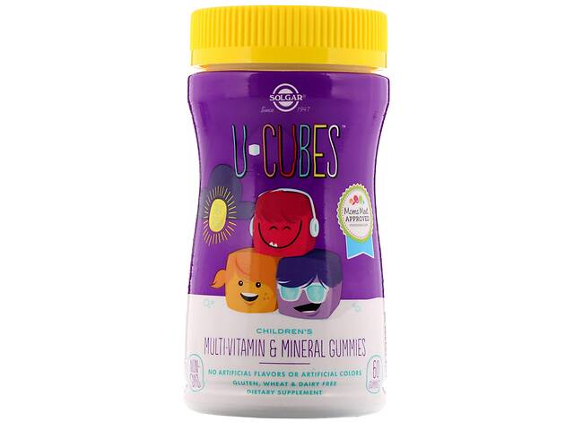 Мультиминеральный и Мультивитаминный Комплекс для Детей, U-Cubes, Solgar, 60 желейных конфет