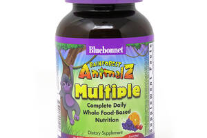 Мультивитамины для детей Bluebonnet Nutrition Rainforest Animalz Вкус Фруктов 90 жев. таб.