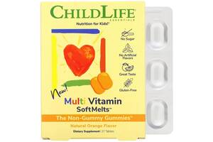 Мультивитамины для детей со вкусом натурального апельсина, Multi Vitamin SoftMelts, ChildLife, 27 таблеток