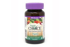 Мультивитамины для вегетарианцев Bluebonnet Nutrition Veggie Choice 90 растительные каплеты