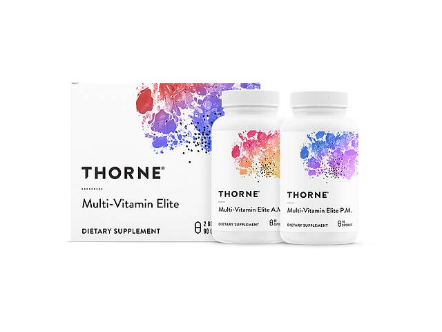 Мультивитамины элит Thorne Research Multi-Vitamin Elite A.M. & P.M. 2 баночки по 90 капсул (THR00653)