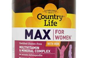 Мультивитамины и минералы для женщин Country Life Max for Women 120 таблеток
