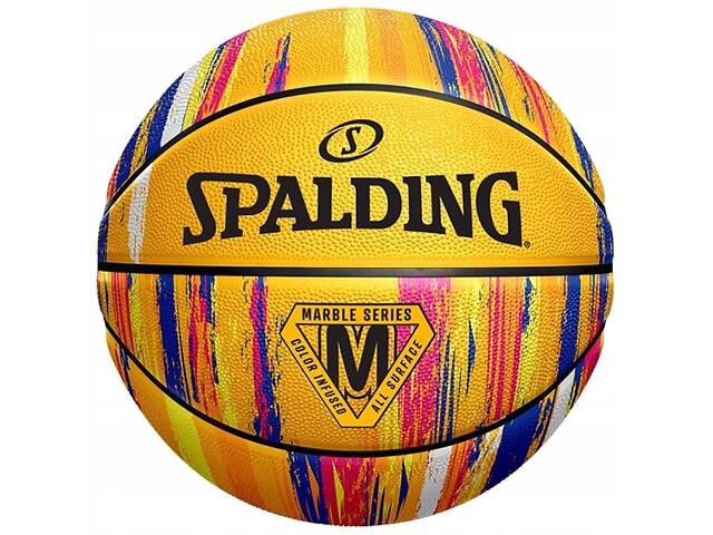 Мяч баскетбольный резиновый №7 Spalding NBA Marble Уellow (84401Z)