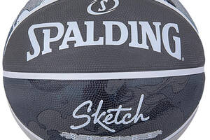 Мяч баскетбольный резиновый №7 Spalding Sketch Crack Ball серый (84382Z)
