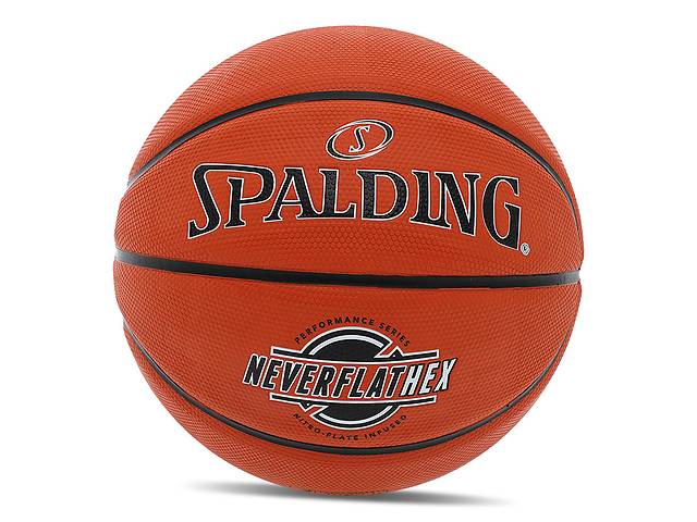 Мяч баскетбольный Spalding резиновый Neverflat HEX 84440Y №7 Оранжевый (57484064)