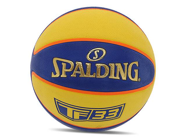 Мяч баскетбольный Spalding резиновый TF-33 84352Y №6 Сине-желтый (57484067)