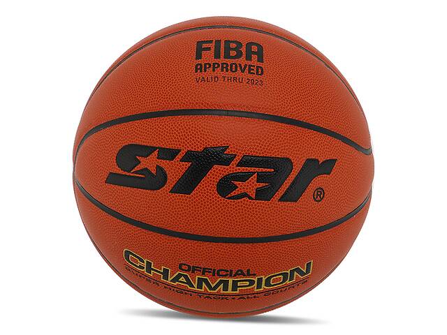 Мяч баскетбольный Star Champion FIBA BB317 №7 Оранжевый (57623079)