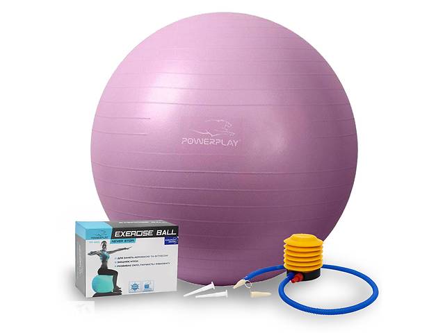 Мяч для фитнеса фитбол PowerPlay 4001 75 см Gyмball Фиолетовый насос