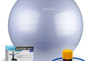 Мяч для фитнеса фитбол PowerPlay 4001 75 см Gyмball Sky Blue насос