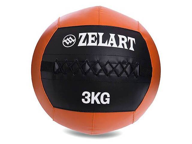 Мяч для кроссфита FI-5168 Zelart 3 кг Черно-оранжевый 56363037