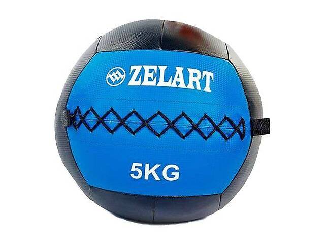 Мяч для кроссфита FI-5168 Zelart 5 кг Черно-синий 56363037