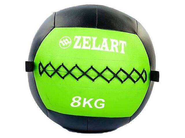 Мяч для кроссфита FI-5168 Zelart 8 кг Черно-салатовый 56363037