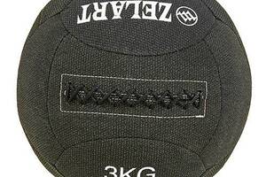 Мяч для кроссфита набивной FI-7224 Zelart 3 кг Черный 56363032