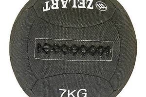 Мяч для кроссфита набивной FI-7224 Zelart 7 кг Черный 56363032