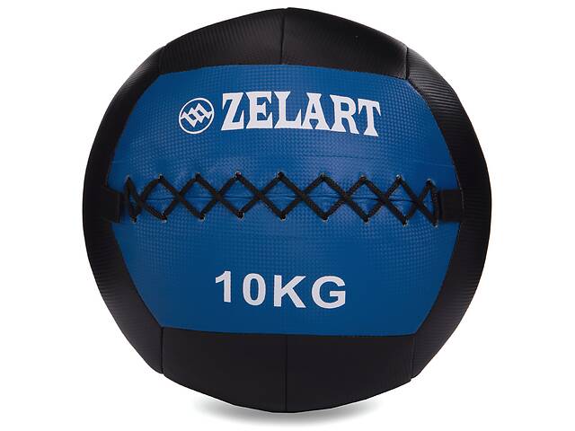 Мяч для кроссфита Zelart FI-5168-10 10кг Черный-Синий