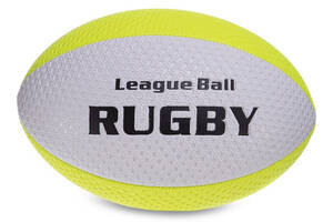 Мяч для регби FDSO Rugby Liga ball RG-0391 №9 Бело-салатовый (57508596)