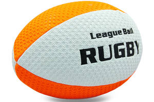 Мяч для регби RUGBY Liga ball SP-Sport RG-0391 №9 Белый-Оранжевый