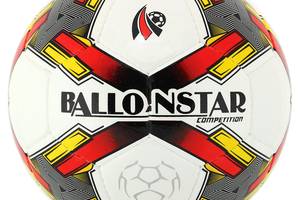 Мяч футбольный Ballonstar FB-4415 №5 PU Белый-красный