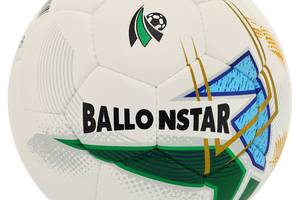 Мяч футбольный Ballonstar HYBRID FB-4354 №5 PU Белый-зеленый