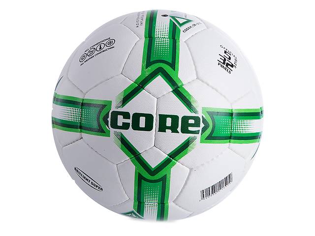 Мяч футбольный Core Briliant Super CR-010 №5 Бело-зеленый (57568019)