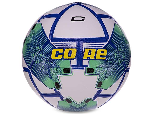 Мяч футбольный HYBRID SHINY CORE FIGHTER FB-3136 №5 PU Белый-синий-зеленый