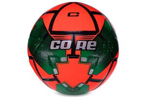 Мяч футбольный HYBRID SHINY CORE FIGHTER FB-3136 №5 PU Оранжевый-черный-зеленый