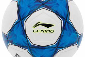 Мяч футбольный клееный Li-Ning LFQK575-2 №5 TPU+EVA Белый-голубой