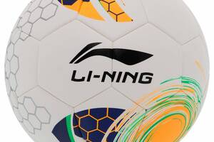 Мяч футбольный клееный Li-Ning LFQK579-1 №5 PU+EVA Белый-желтый