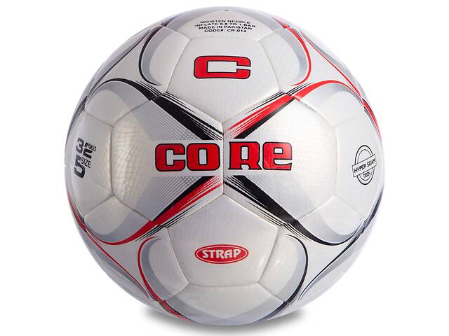 Мяч футбольный planeta-sport №5 PU HIBRED CORE STRAP CR-014 Белый-бордовый-черный