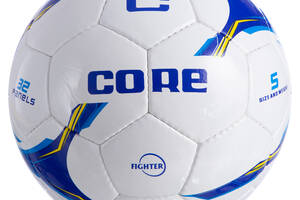 Мяч футбольный planeta-sport №5 PU SHINY CORE FIGHTER CR-026 Белый-синий-голубой
