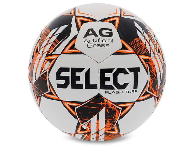 Мяч футбольный Select FLASH TURF FIFA BASIC V23 FLASH-TURF-WOR №4 Белый-оранжевый