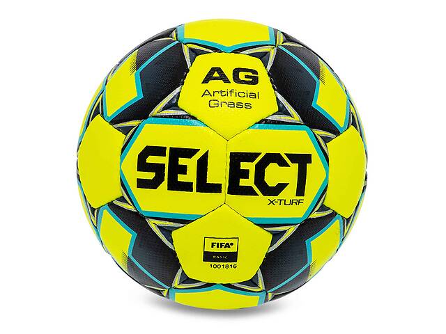 Мяч футбольный Select X-Turf V23 X-TURF-5YB №5 Желто-синий (57609033)