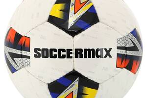 Мяч футбольный SOCCERMAX FB-4424 №5 PU Белый-оранжевый