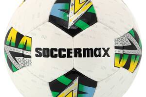 Мяч футбольный SOCCERMAX FB-4424 №5 PU Белый-зеленый
