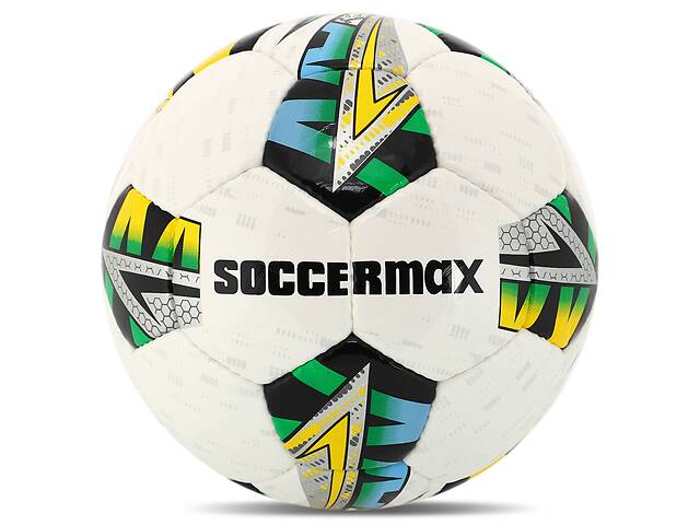 Мяч футбольный SOCCERMAX FB-4424 №5 PU Белый-зеленый