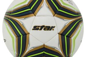 Мяч футбольный STAR ALL NEW POLARIS 3000 FIFA SB145FTB №5 PU Белый-салатовый