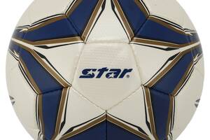 Мяч футбольный STAR HIGHEST GOLD SB4015C №5 Composite Leather Белый-темно-синий