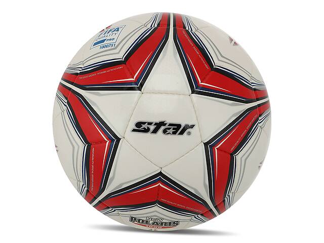 Мяч футбольный Star New Polaris 1000 FIFA SB375F №5 Бело-красный (57623018)