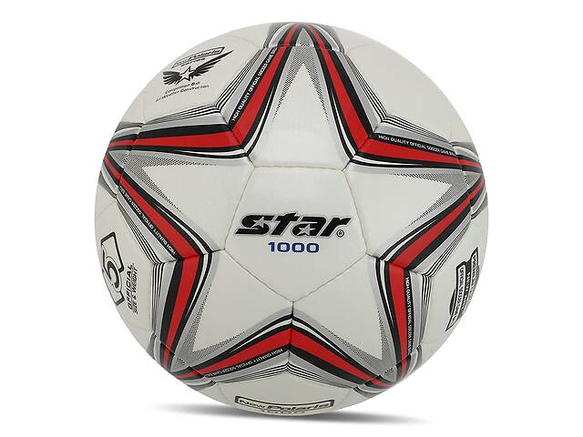 Мяч футбольный Star New Polaris 1000 SB375 №5 Бело-красный (57623024)