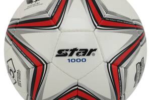 Мяч футбольный STAR NEW POLARIS 1000 SB375 №5 Composite Leather Белый-красный