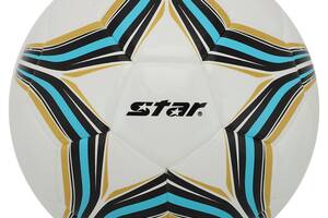 Мяч футбольный STAR PRIME GOLD SB5385H №5 PU Белый-голубой